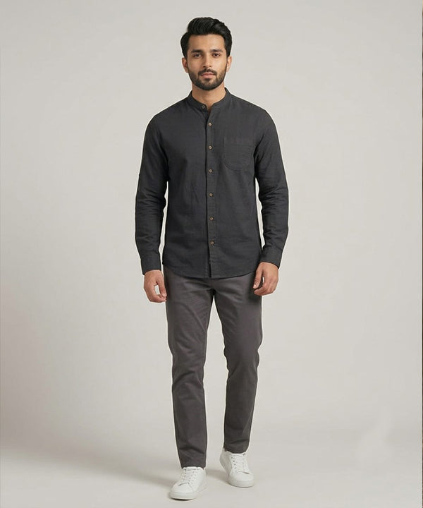 Men's Casual Shirt - Black Shc-1691 (ORG-H)