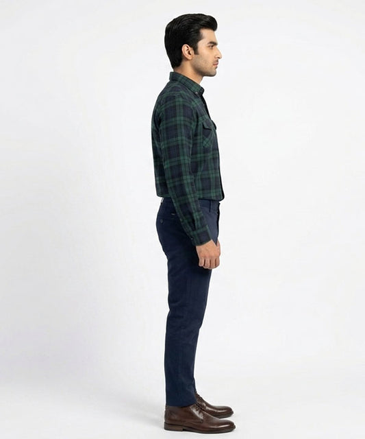 Men's Casual Shirt - Shc-1579 Green Chk
