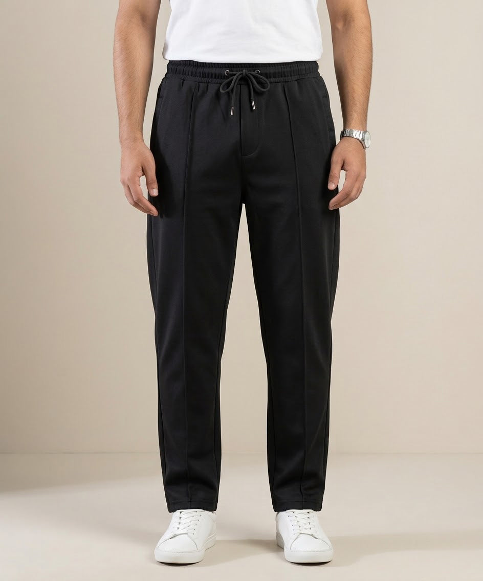 Men’s Inter Lock Smart Baggy Trouser– LWR-0714 Black