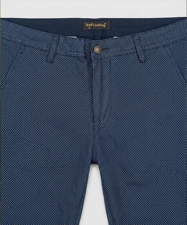 Men’s Summer Cotton Navy Dotted Shorts- BR-0105