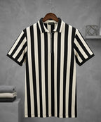 MEN'S T-SHIRT COLLAR BLACK STRIPE Old Money TSH-7160