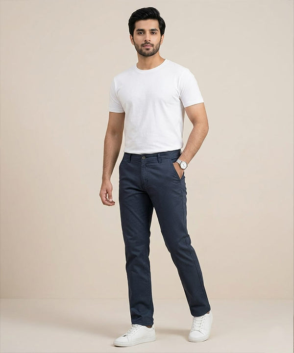 Men's Straight Fit Chino - Navy-Dotted - CP-0559