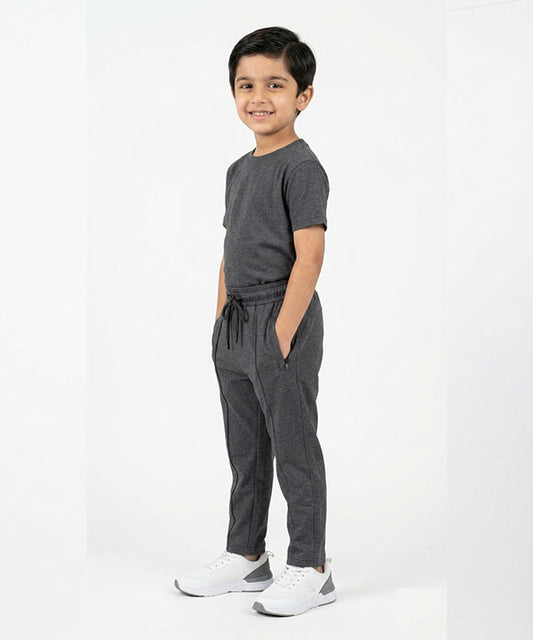 Kids Smart Baggy stretchable premium trouser Charcoal Texture BLW-0136