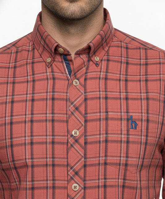 Men's Casual Shirt - Shc-1117 Rust Chk