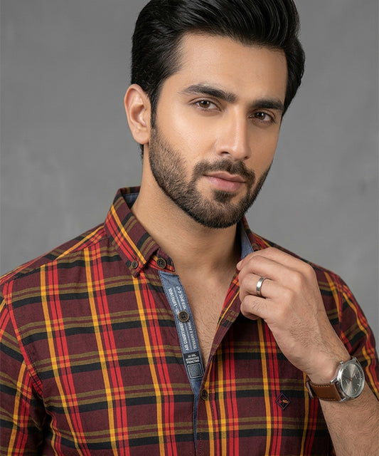 Men's Casual Shirt - Shc-1702 Red Chk