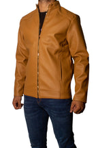 Men's Faux Leather Jacket Jk-0287 Brown