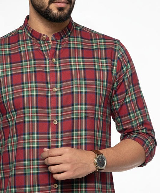 Men's Casual Shirt - Shc-1443 G/Red Chk