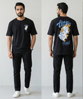 HR Clothing Men's Black Printed Drop Shoulder T-Shirt - TSH-5762