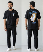 HR Clothing Men's Black Printed Drop Shoulder T-Shirt - TSH-5762
