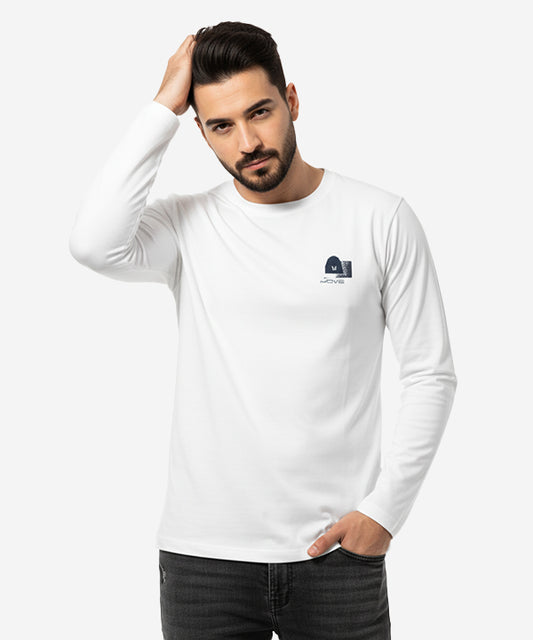 Men's Tee Full Sleeves - White Tsh-5967