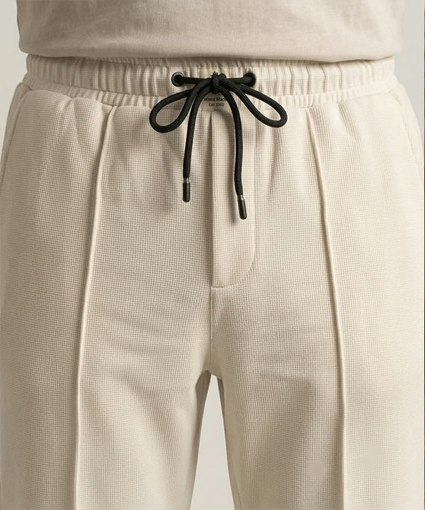 Men’s Smart Baggy Waffle Trouser– LWR-0711 Cream