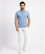 A|X Logo Self-Textured Polo T-Shirt TSH-7163 R-Blue