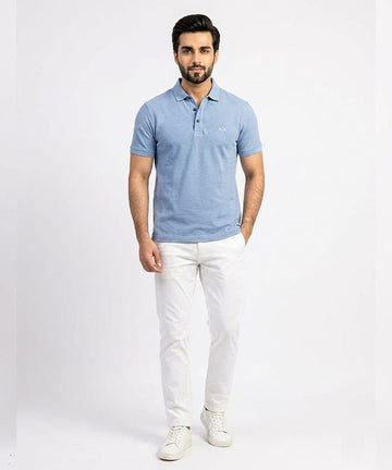 A|X Logo Self-Textured Polo T-Shirt TSH-7163 R-Blue