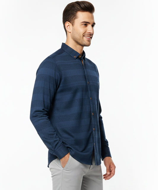 Men's Casual Shirt - Shc-1705 Texture Blue