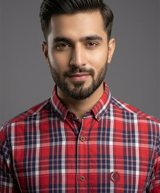 Men's Casual Shirt - Shc-1623 Red Chk