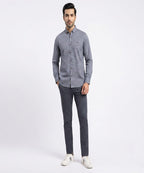 Men's Casual Shirt - Navy Dotted Shc-1717 ORG(H)