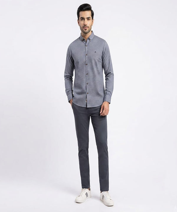 Men's Casual Shirt - Navy Dotted Shc-1717 ORG(H)