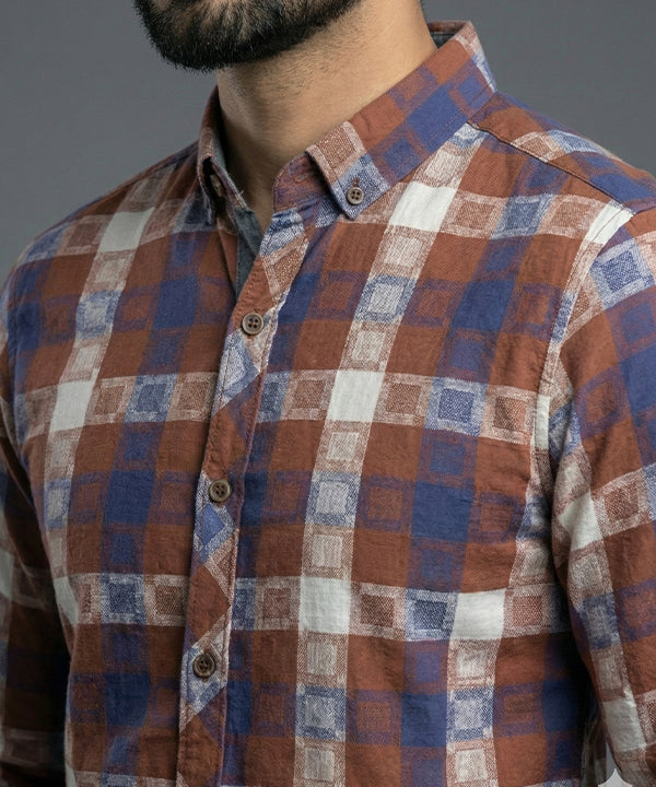 Men's Casual Shirt - Shc-1708 Printed Brown