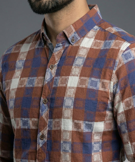 Men's Casual Shirt - Shc-1708 Printed Brown