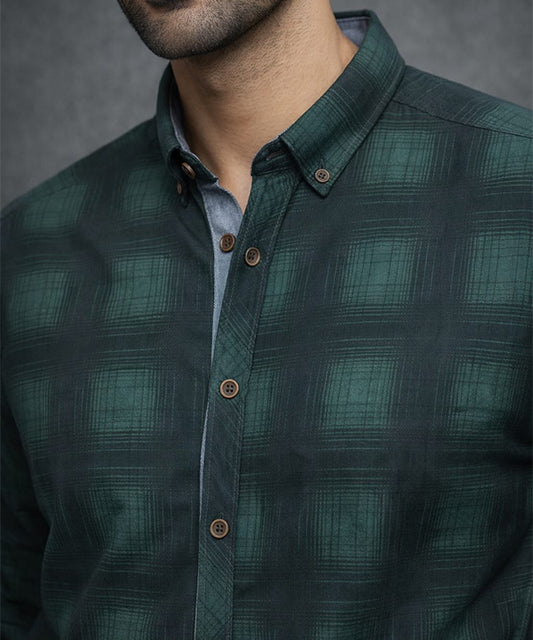 Men's Casual Shirt - Shc-1708 Green Chk