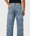 Men's Smart Baggy Denim - 10 pocket Wash Blue Jp-2078