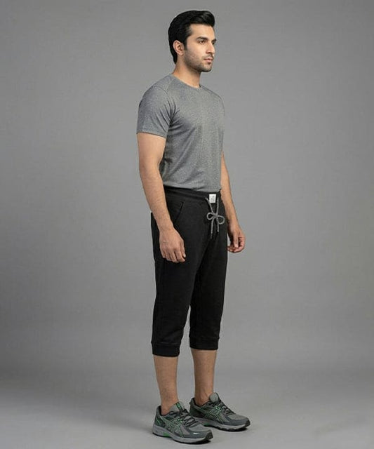 Men's Sports Knit Black Short- BR-0100