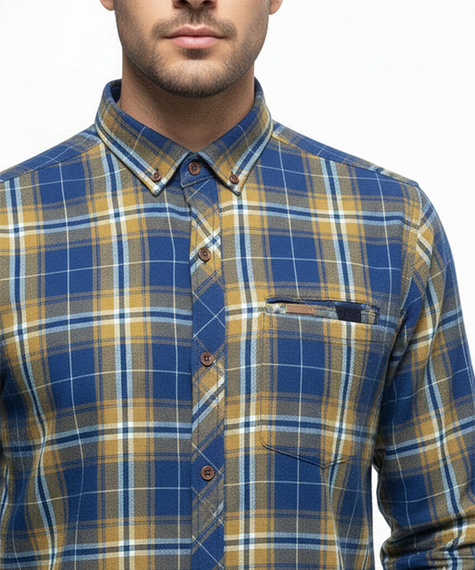 Men's Casual Shirt - Shc-1191 Blue Chk