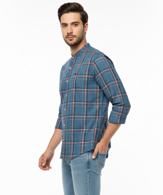Men's Casual Shirt - Shc-1458 Blue Chk