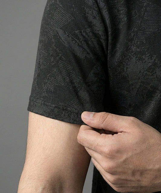 Men's T-Shirt Collar Black Tsh-7025