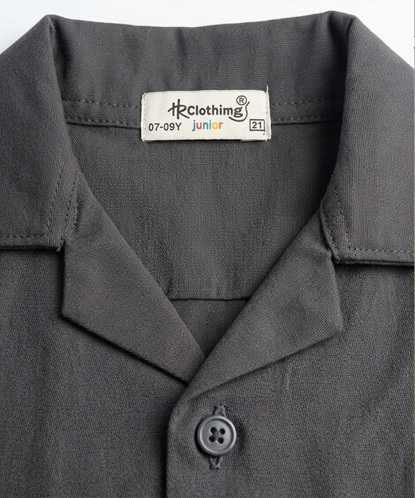 HR clothing Kids Half Sleeves Shirt - D-Grey BSH-0116