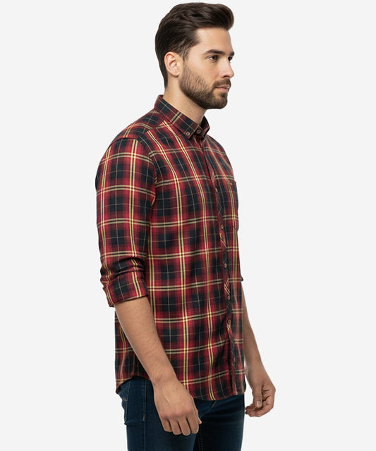 Men's Casual Shirt - Shc-1191 Persian Red Chk