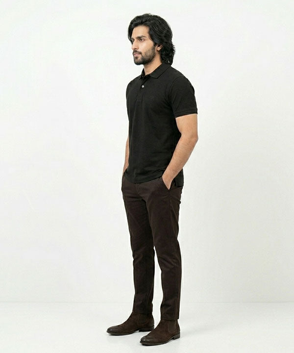 A|X Logo Self-Textured Polo T-Shirt TSH-7163 Black