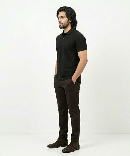 A|X Logo Self-Textured Basic Polo T-Shirt TSH-7163 Black