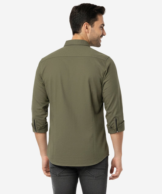 Men's Casual Textured Shirt - Shc-1605 Green