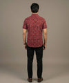 Men's Casual Printed Maroon Half Sleves Shc-1778