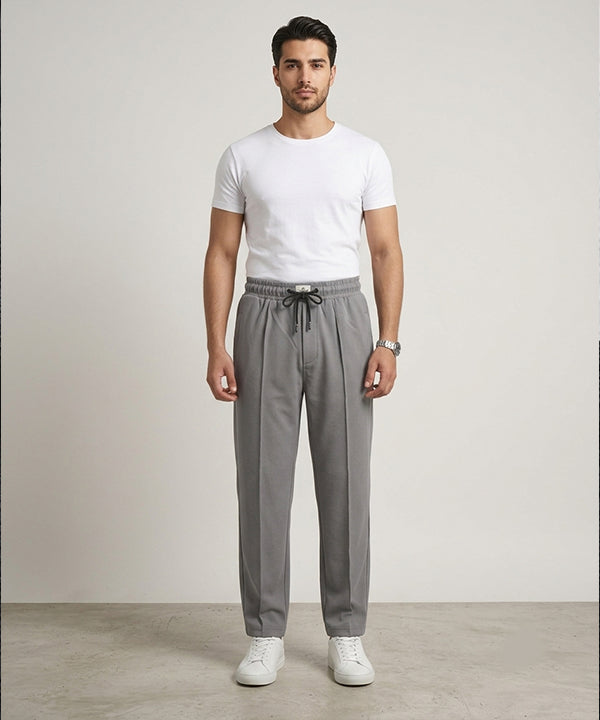 Men’s Smart Baggy Waffle Trouser– LWR-0711 Grey