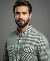 Men's Casual Shirt - Shc-1545 Green/Chk