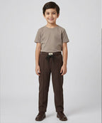 Kids Straight Fit Trouser Blw-0138 - Coffee-Brown