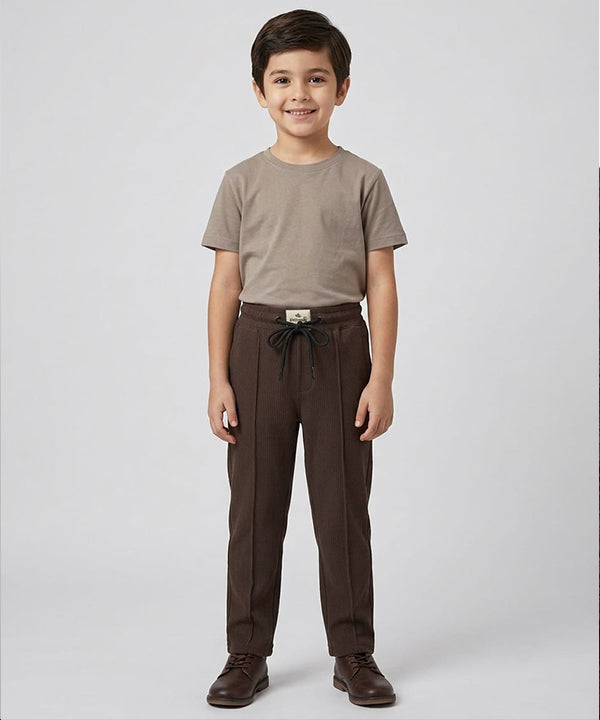Kids Straight Fit Trouser Blw-0138 - Coffee-Brown