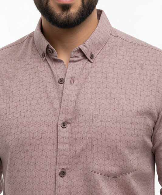 Men's Casual Shirt - Shc-1368 Printed Maroon