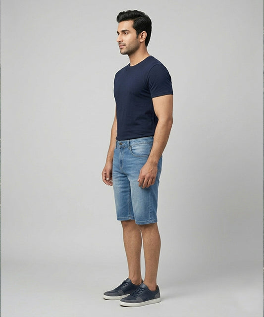 Casual Summer L-Blue Denim  Shorts- BR-0088