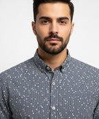 Men's Casual Shirt - Shc-1541 Navy-Stripe