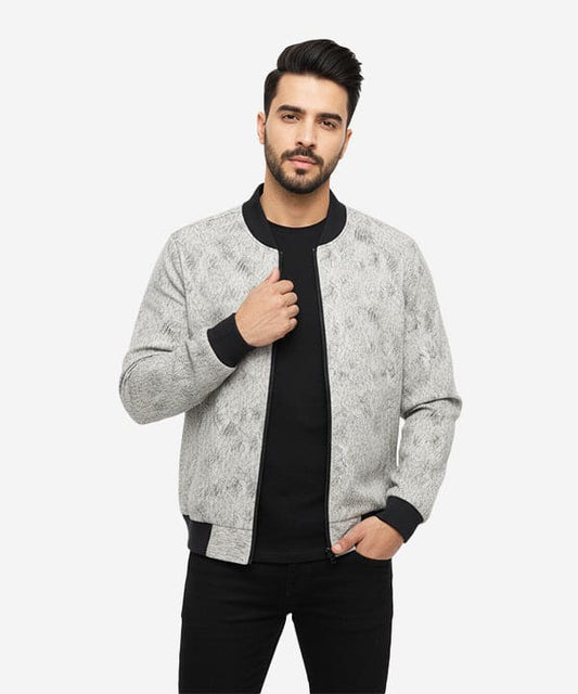Men's Leather Jacket - Printed White JK-0438