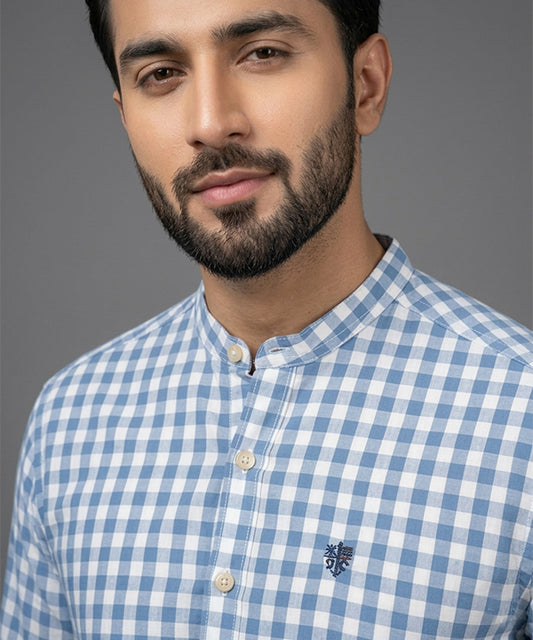 Men's Casual Shirt - Shc-1443 Blue Chk
