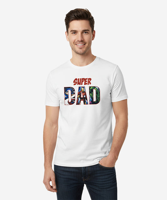 HR Clothing Men’s Super Dad T-Shirt – White