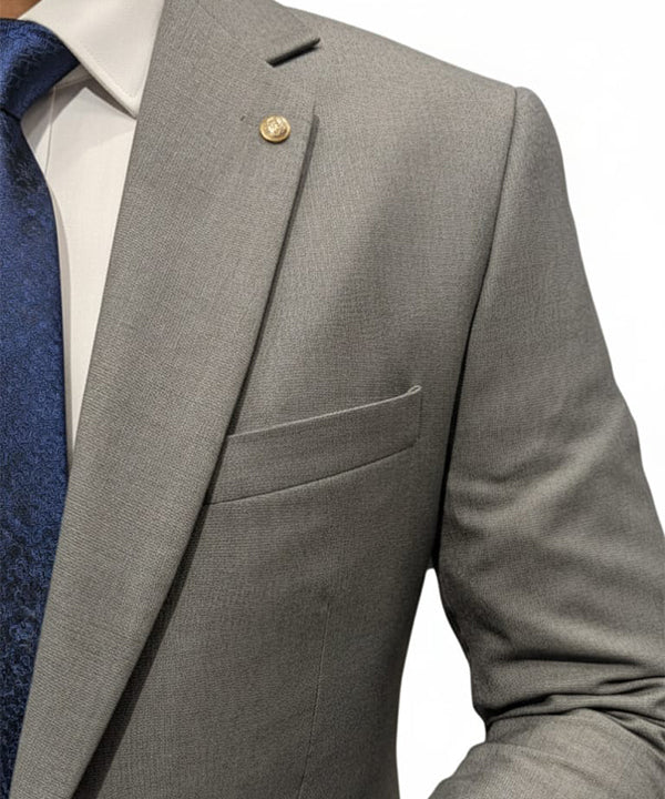 Formal Suit Gst-0124 Grey 2 Button