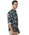 Men's Casual Printed Shirt - Blue Floral Shc-1076