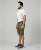 Men’s Summer Cotton Texture Green Shorts- BR-0102