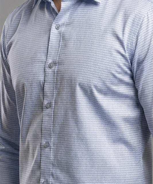 Men's Dress Shirt - Texture Blue Dsh-0287