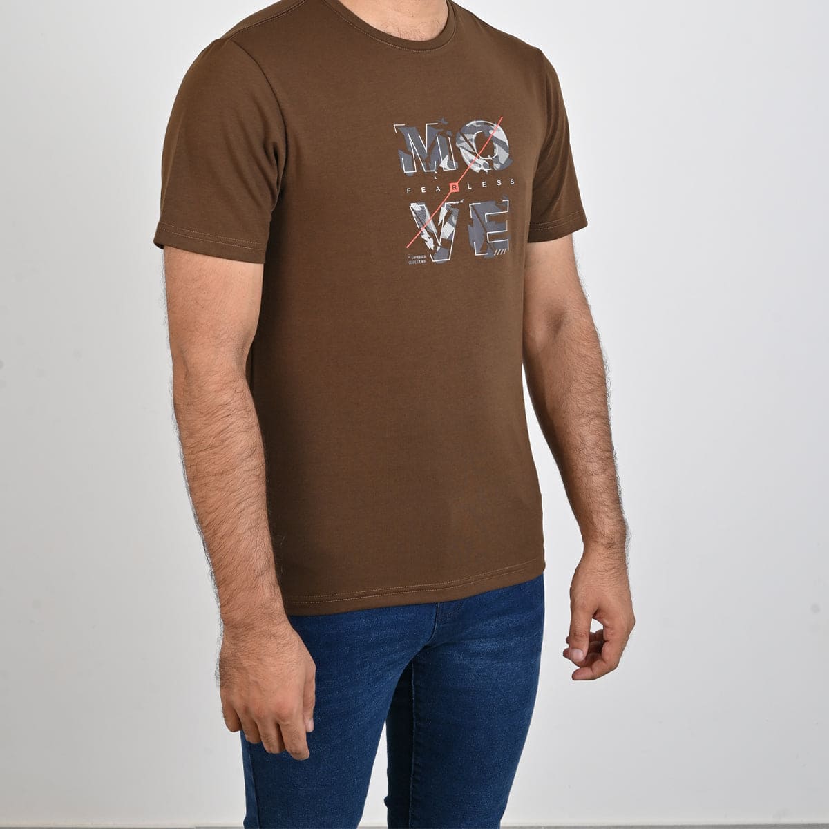 HR clothing Mens Printed T-Shirt - Brown TSH-5351